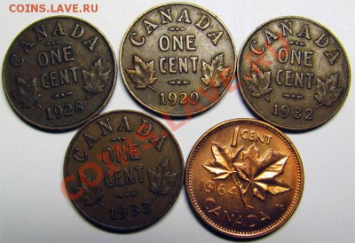 N73 1¢ Канада 5 шт. 1928, -29, -32, -33,-64 до 28.01 в 22°° - N73 1c Canada 5 pcs_1