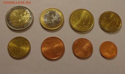 ГЕРМАНИЯ - ЕВРО-набор оборотный 8 монет до 10.02, 22.00 - Германия - Евро-набор