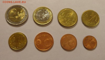 КИПР - ЕВРО-набор 2008 АЦ 8 шт. до 10.02, 22.00 - Кипр - Евро-набор