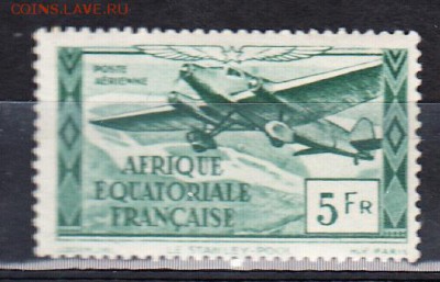 Колонии Фр Экв Африка 1943г 1м 5фр - 262