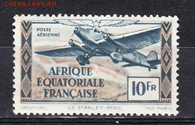 Колонии Фр Экв Африка 1943г 1м 10фр - 265