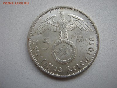 Германия 3 рейх 5 марок 1938 A орел со свастикой до 11.02 - IMG_0650