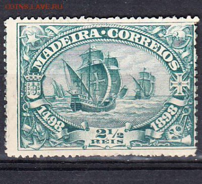 Колонии Мадейра 1898г 1м парусники Колумб - 9