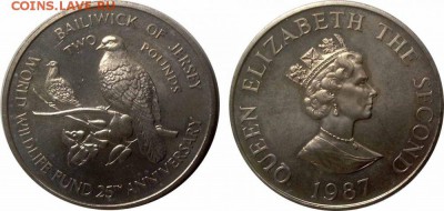 Крона Шайба Джерси 2 фунта 1987 Голубь Фонд дикой природы - 100_6333