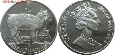 Крона Шайба о.Мэн 1 крона 1988 Кошки Мэнкс - 100_6111