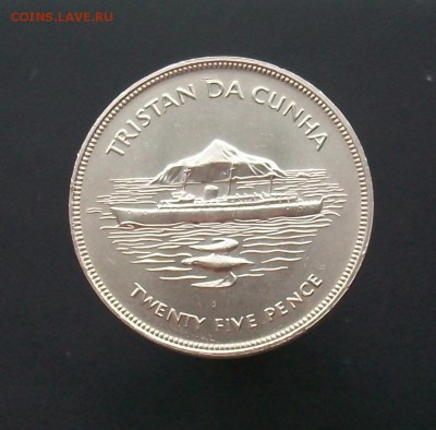Крона Шайба Тристан да Кунья 25 пенсов 1977 Корабль - 100_6789