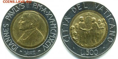биметалл Ватикан 500 лир 1994 - 500-lire-1994