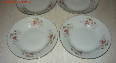 Глубокие красивые тарелки 4 штуки CHORI Япония Позолота 23 с - 801.JPG