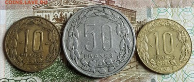 Французский Камерун, Конго, Габон, Чад. 10 и 50 франков 1958 - 20170208_134028