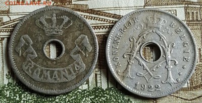 5 бани 1905. Румыния, 5 центов 1922 Бельгия. - 20170208_134109