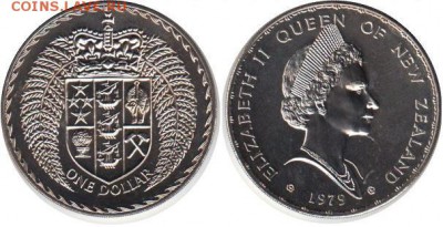 Крона Шайба Новая Зеландия 1$ доллар 1979 Герб - 887944b