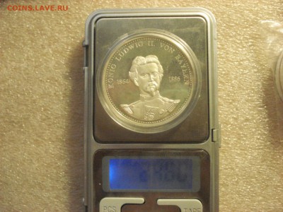 Жетон Король Людвиг 2 Баварский Ag999, вес 20 гр. на оценку. - DSC07153.JPG