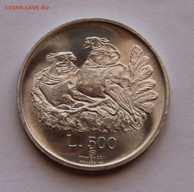 Сан Марино 500 лир 1974. СЕРЕБРО. РАСПРОДАЖА. - 3