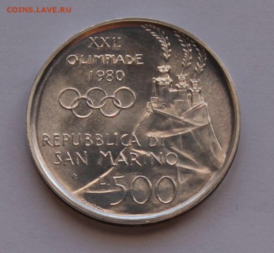 Сан Марино 500 лир 1980. СЕРЕБРО. РАСПРОДАЖА. - 8