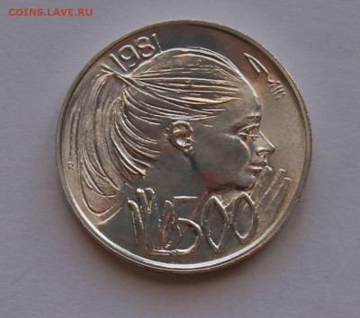 Сан Марино 500 лир 1981. Женщина. СЕРЕБРО. РАСПРОДАЖА. - 3