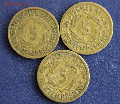 С 1 руб. ГЕРМАНИЯ 5 пфеннигов 1924г."А","D","Е" до 17.02 - IMG_4444.JPG