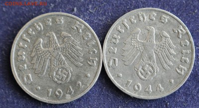 С 1руб. III-й РЕЙХ 1 пфенниг 1942г."F",1944г."Е"ЦИНК до 17.2 - IMG_4433.JPG