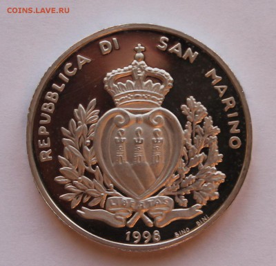 Сан Марино 10 000 лир 1998. Футбол. СЕРЕБРО. РАСПРОДАЖА. - 9