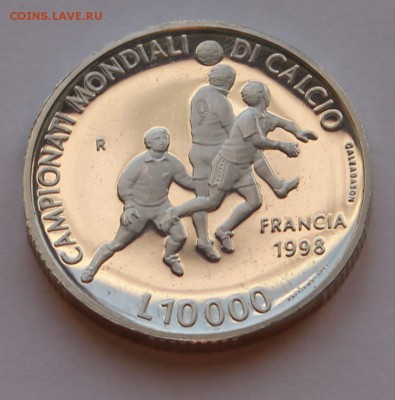 Сан Марино 10 000 лир 1998. Футбол. СЕРЕБРО. РАСПРОДАЖА. - 5