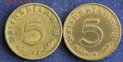 С1 руб. III-й РЕЙХ 5 пфен.1937г."J",1939г."B" БРОНЗА до 17.2 - IMG_4432.JPG