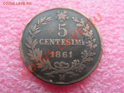 -Италия- 5 чентесимо 1861 -- 28 января 22-00 - 5 чентесимо 1861 (1).JPG