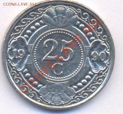 Нид. Антиллы 25 центов. 1990 г. До 27.01.11 г. 20-00 МСК. - Н.Антиллы
