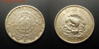МОНЕТЫ МИРА 01-17 - Мексика – 10 сентаво (1946) медь-ник. №1