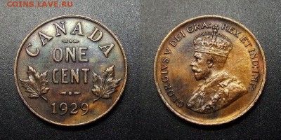 МОНЕТЫ МИРА 01-17 - Канада – 1 цент (1929) «Георг V» (XF) №1
