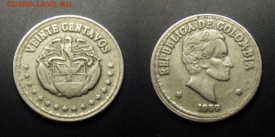 МОНЕТЫ МИРА 01-17 - Колумбия – 20 сентаво (1959)