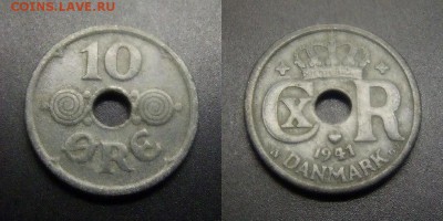 МОНЕТЫ МИРА 01-17 - Дания – 10 эре (1941) «Немецкая оккупация» цинк