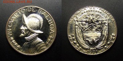 МОНЕТЫ МИРА 01-17 - Панама – 0,25 бальбоа (1971) «Конкистадор» proof