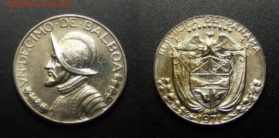 МОНЕТЫ МИРА 01-17 - Панама – 0,1 бальбоа (1971) «Конкистадор» proof