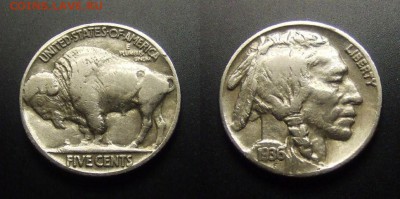 МОНЕТЫ МИРА 01-17 - США – 5 центов (1936) «Бизон; индеец» №2