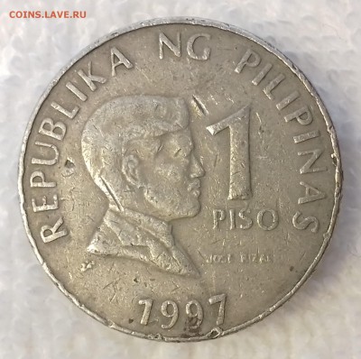 ФИЛИППИНЫ 1 писо 1997 Хосе Рисаль до 18 фев. 22-00 мск - ФИЛИППИНЫ 1 писо 1997-1751-20170214_121527