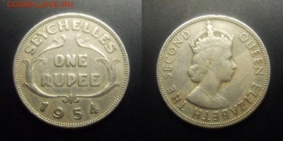 МОНЕТЫ МИРА 01-17 - Брит. Сейшелы – 1 рупия (1954) медь-ник.
