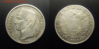 МОНЕТЫ МИРА 01-17 - Венесуэла – 1 боливар (1936) (Ag)