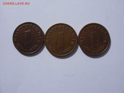 1 пфенниг 3 рейх 3 монеты 1937, 39, 39. - 1 пф 1937-39 3 шт 1-1.JPG