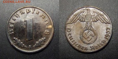 МОНЕТЫ МИРА 01-17 - Германия (3-й Рейх) – 1 рейхспфенниг (1937 А) бронза