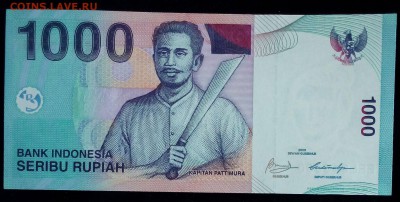 Индонезия 1000 рупий 2009 unc до 20.02.17. 22:00 мск - Индонезия 1000 рупий 2009-2