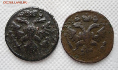 Денга 1737 год, два разновида, оценка - 2