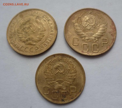 5 копеек 1932,1938 года и 3 коп. 1936г. с остатками Блеска - 5-32,38-2