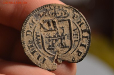 8 мараведи 1625 Филипп III (1598-1621) перечекан - CSC_1090 (2).JPG