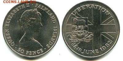 Фолклендские острова 1982 Освобождение Крона Шайба - falk-50-1982_b