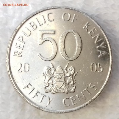 КЕНИЯ 50 центов 2005 aUNC до 20 фев. 22-00 мск - КЕНИЯ 50 центов 2005 -1073-20170215_110956