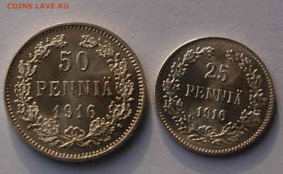 25 и 50 пенни 1916 г. UNC До 21.02.2017 22.00 по МСК - 1916r