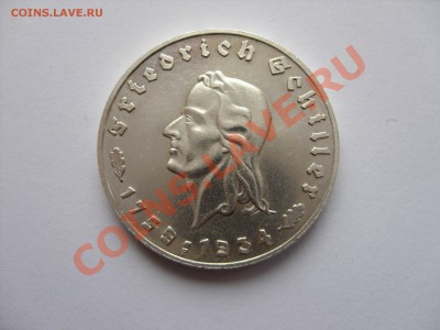 5 марок. Шиллер. Германия. 1934 F. - 5 марок Шиллер 1934F - 2-1.JPG