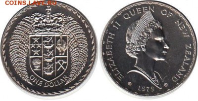 Новая Зеландия 1$ доллар 1979 Герб Крона Шайба - 887944b