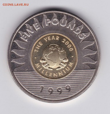 Гернси 5 фунтов 1999 Миллениум биметалл Крона Шайба - s-l1600 (10)