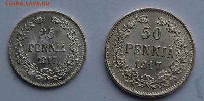 25 и 50 пенни 1917 г. UNC до 23.02.2017 22.00 по МСК - 1917к