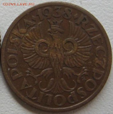 Польша 1 грош 1938г - 1грош б